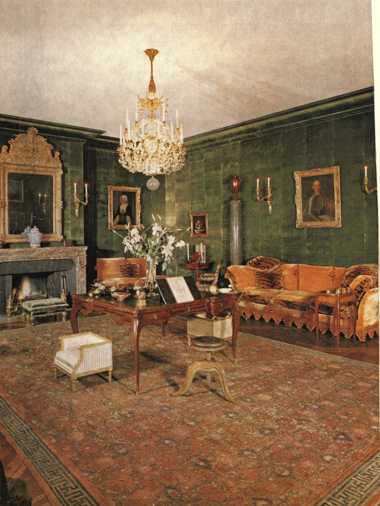The green velvet salon by Georges Geoffroy. 