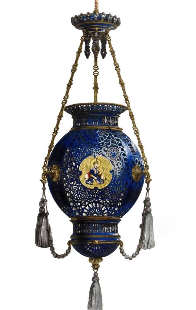 A Turkish-style porcelain lantern from Sevres. 