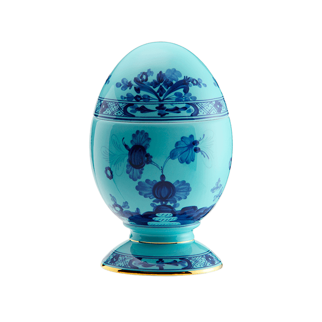 Richard Ginori large blue porcelain egg. 