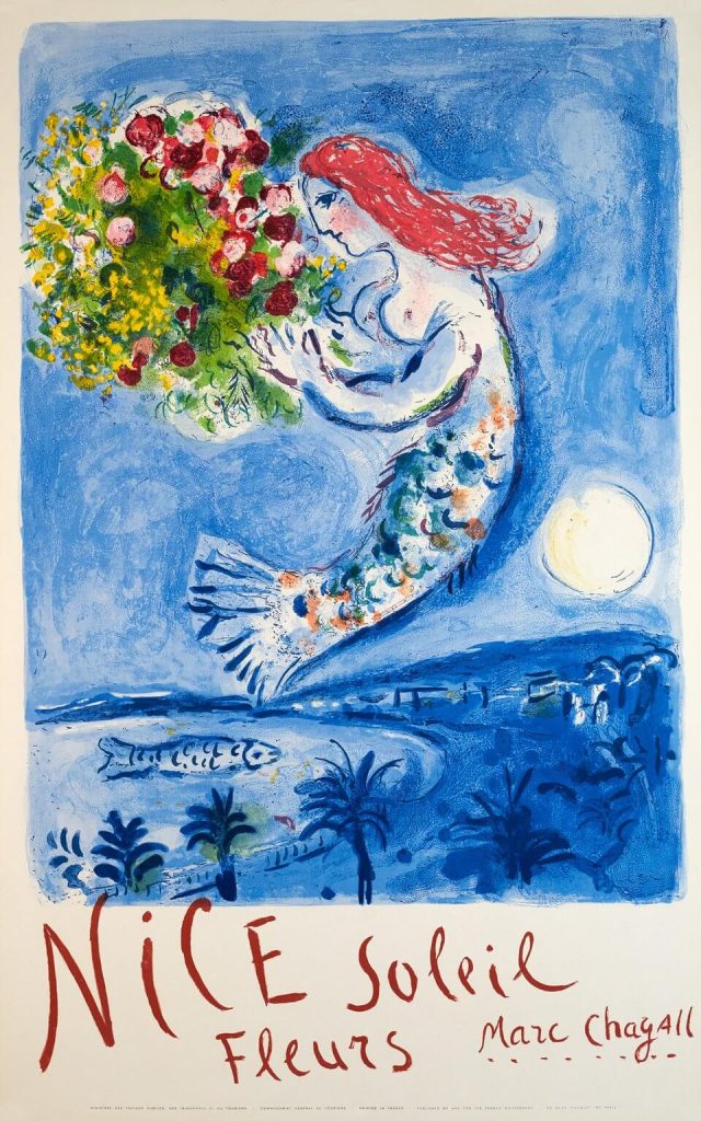 Marc Chagall poster of mermaid. 