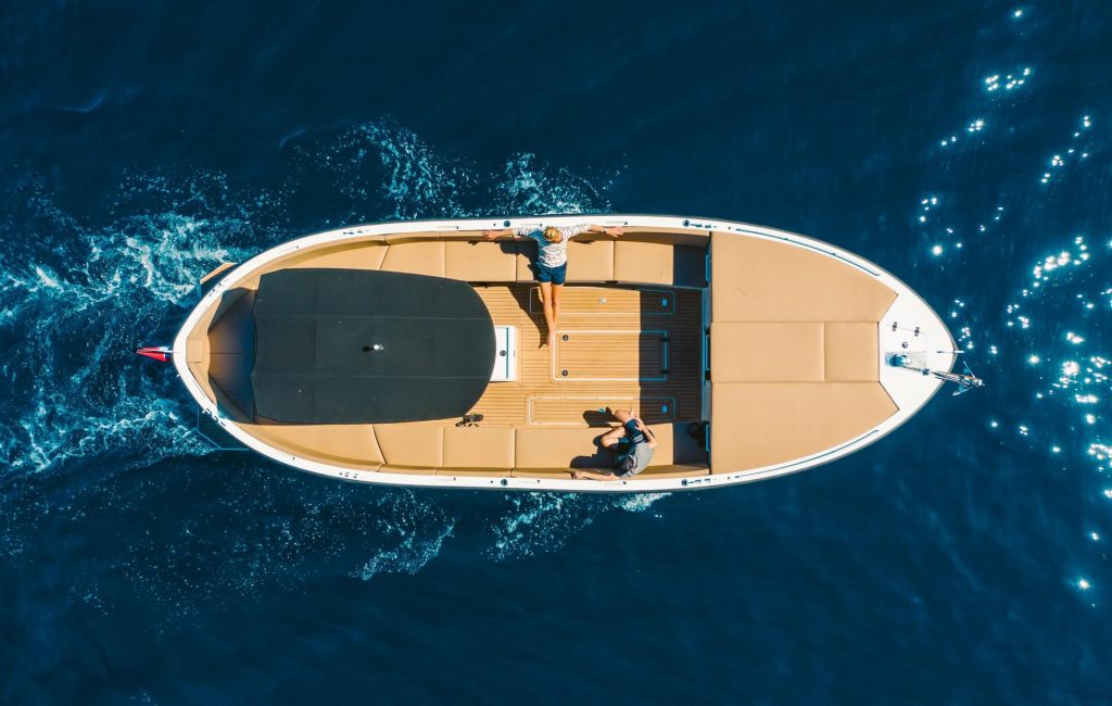 Luxury boat on the Mediterranean Sea.