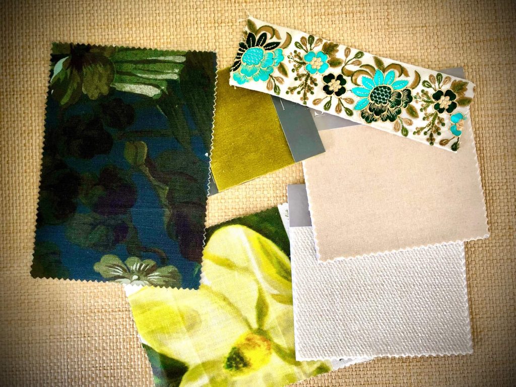 A collection of fabric samples from a Seattle interior designer.