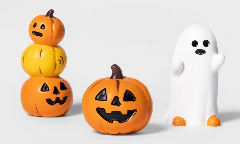 Target Falloween Mini Ghost and Pumpkin Halloween Sculpture Set
