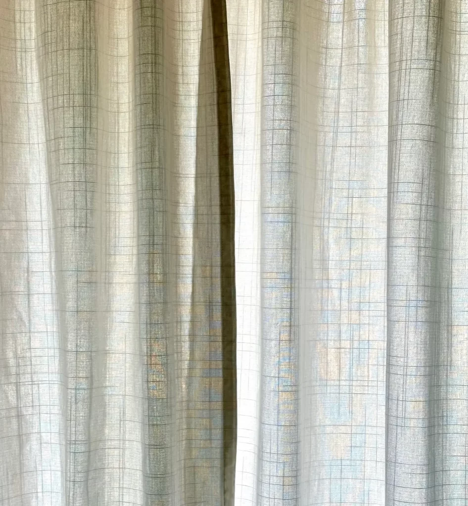 Cotton fabric curtains in a home in Seattle.  