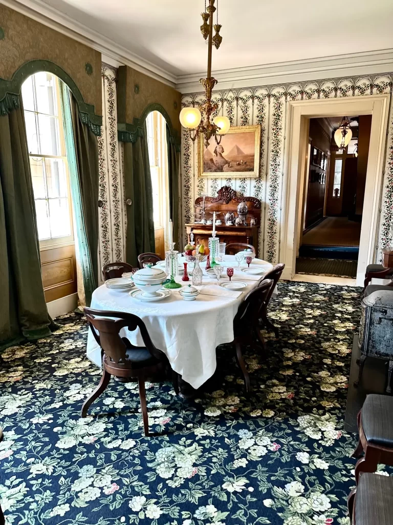 The dining room of the Gallier House in New Orleans.