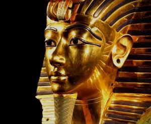 King Tut mask closeup.