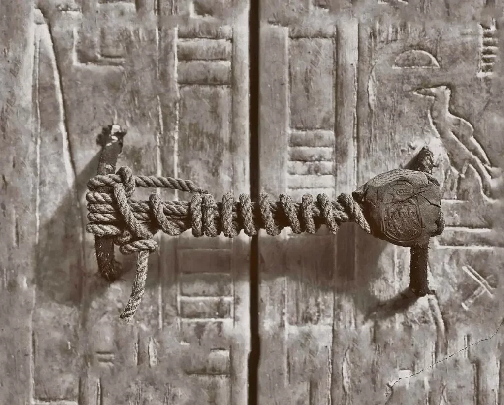 Knotted rope sealing King Tut's shrine. 