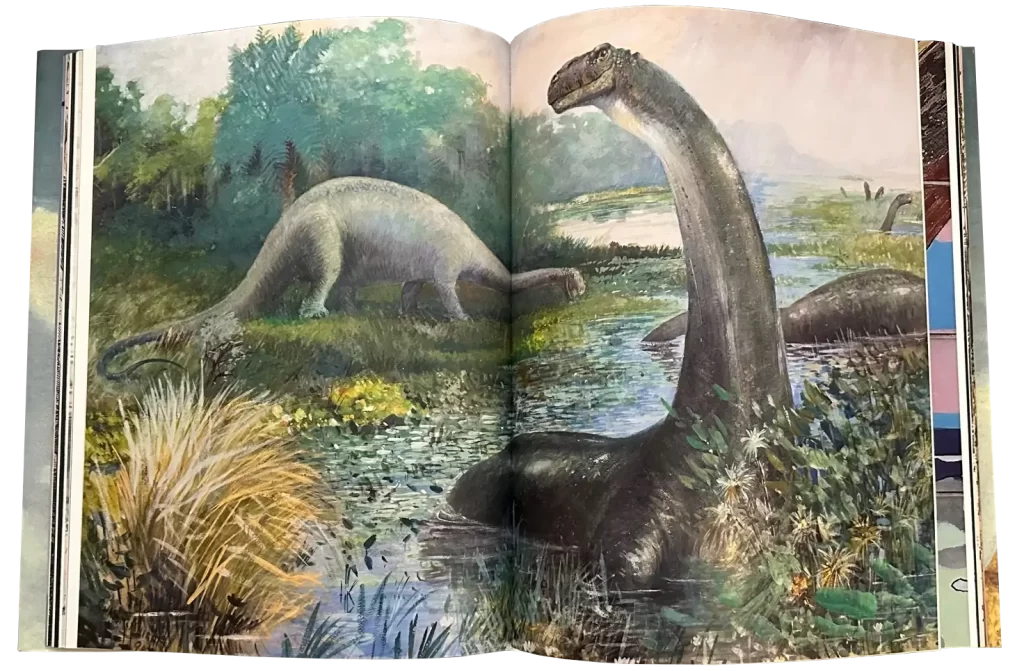 Charles Knight's painting of Brontosaurus from the Natural History Museum of New York as featured in the Taschen coffee table book "Paleoart."