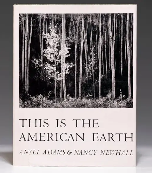 The first modern coffee table book" "This is the American Earth," released by the Sierra Club in 1961.