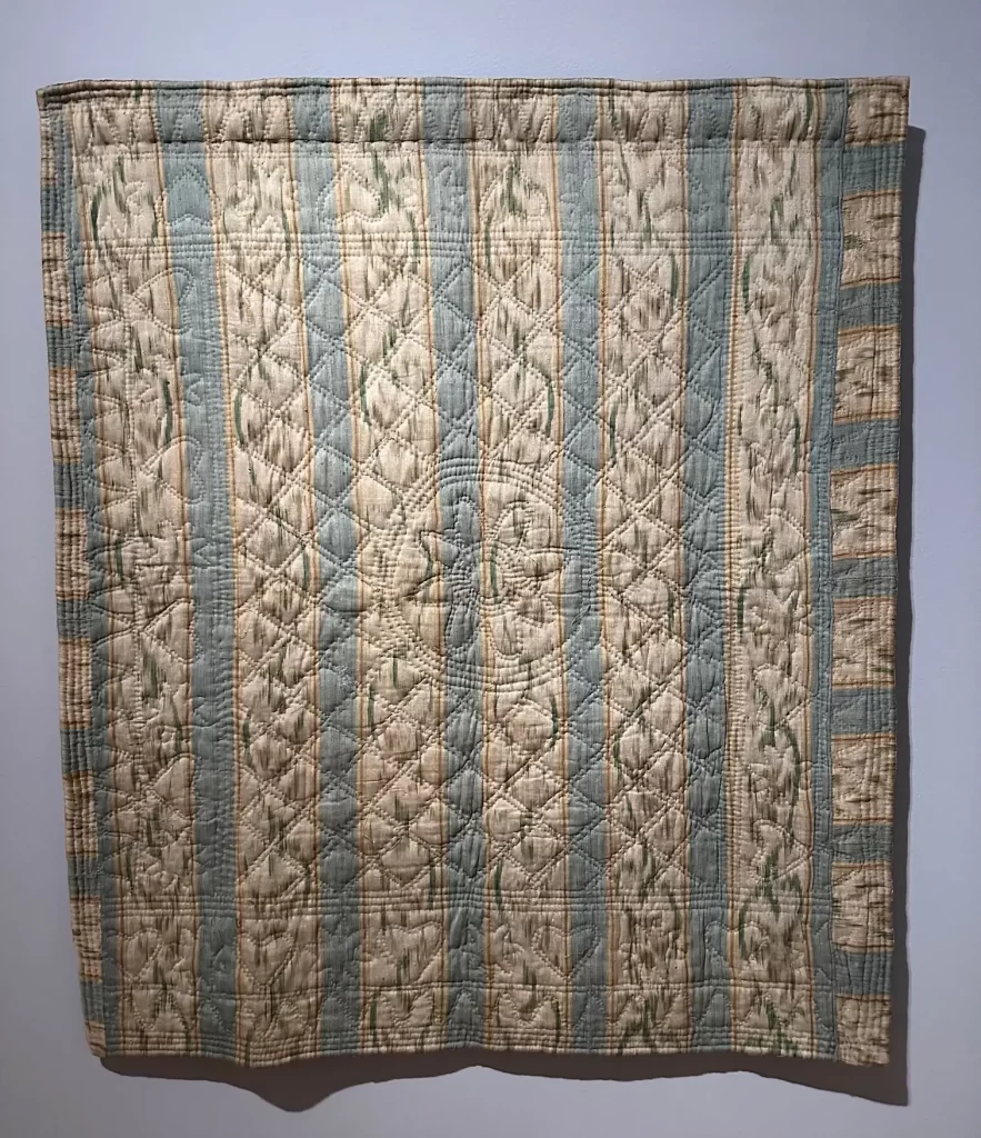 Silk French ikat Textile as displayed at the Seattle Art Museum. 