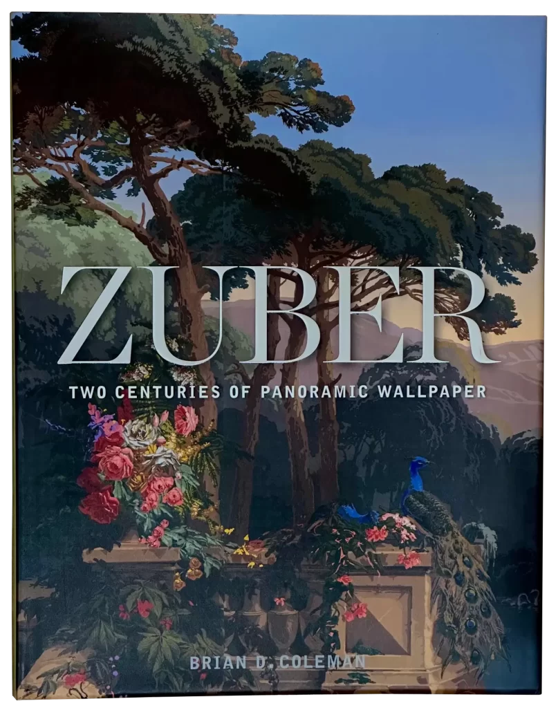 The cover of the coffee table book on Zuber wallpaper.