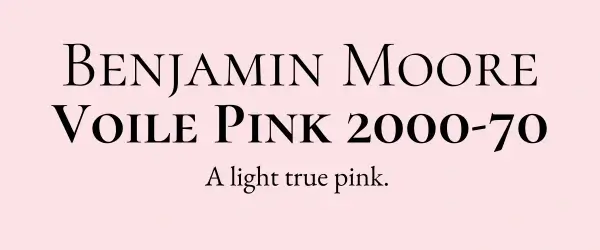 Benjamin Moore Voile Pink 2000-70