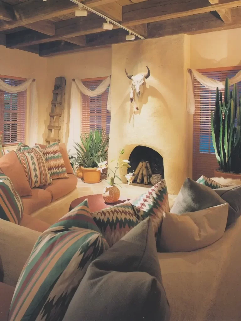 Desert Southwest decor from the 1990s featuring pastel colors.