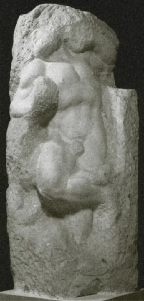 Michelangelo's "Awakening Slave" inspired the fossil bas reliefs at Jurassic Park.