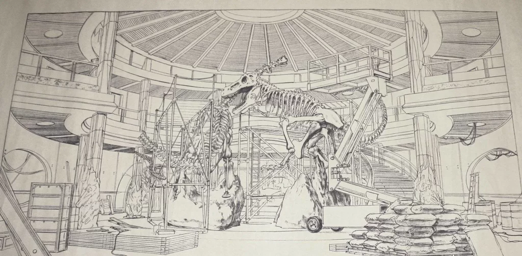 Jurassic Park Rotunda line drawing