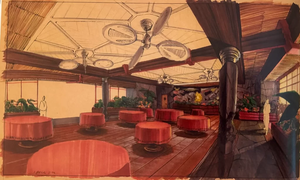 John Bell concept for the Jurassic Park dining room