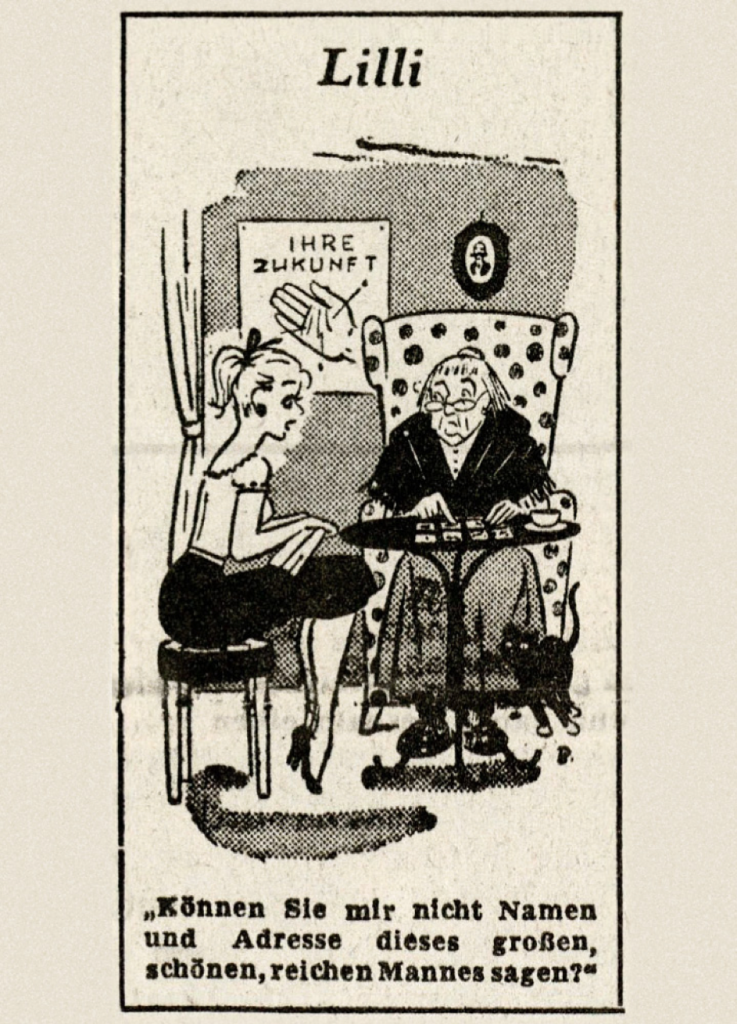 The original Lilli comic cartoon as it appeared in Bild Zeitung's first issue in June 1952