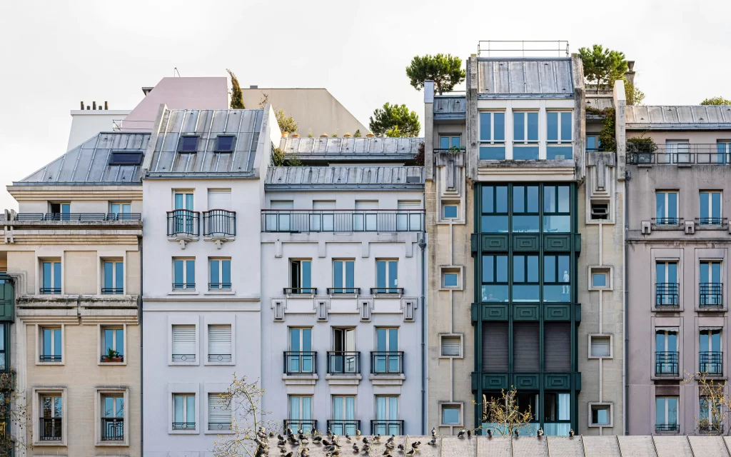 Apartment buildings in Paris